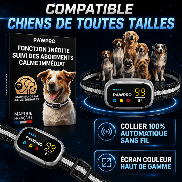 Collier Anti-Aboiement PAWPRO - Recommandé Vétérinaire