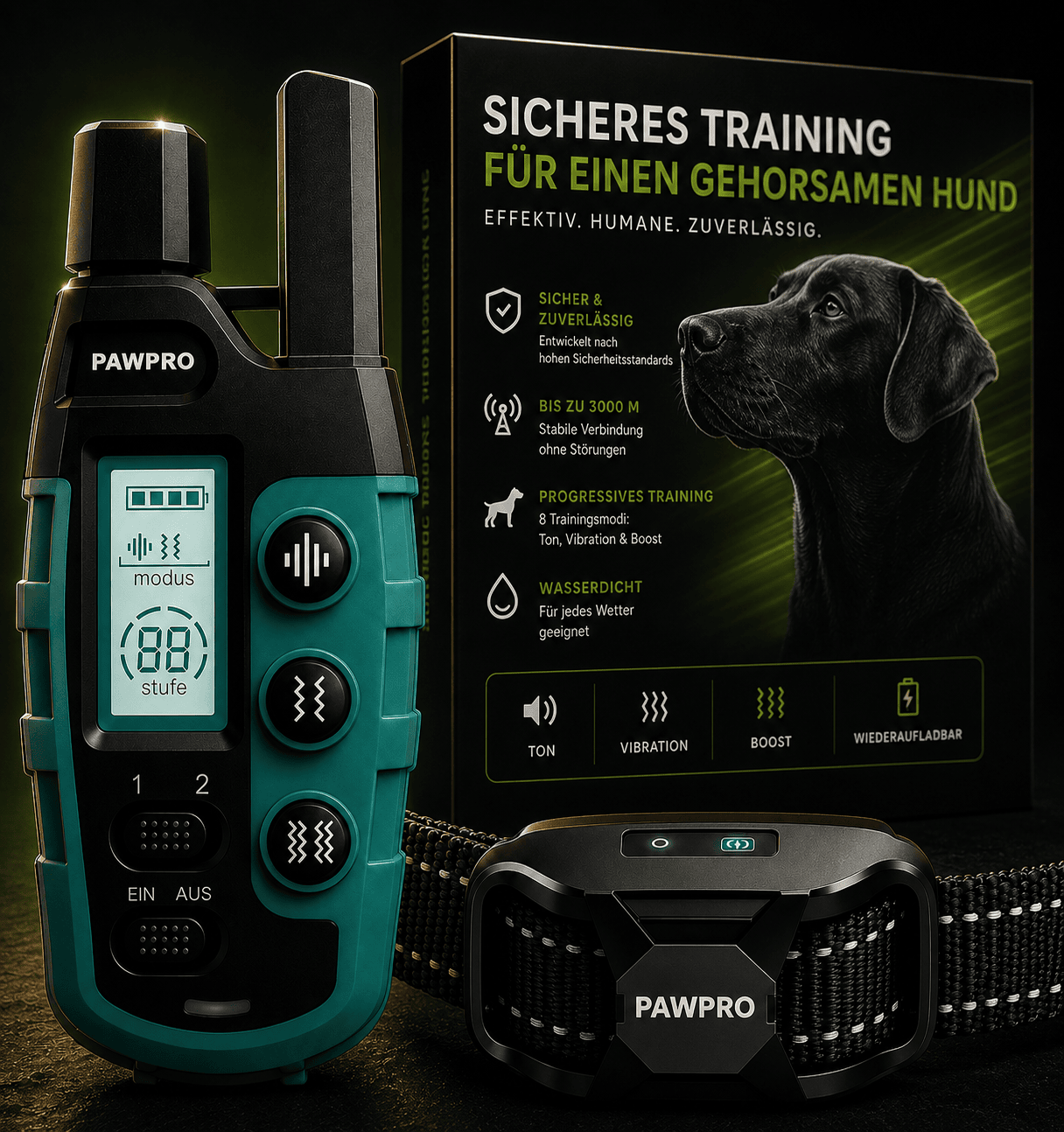 erziehungshalsband für hunde vibration Hundetraining Halsband – 8 Stufen Empfindlichkeit Vibration Schockmodu main image 0