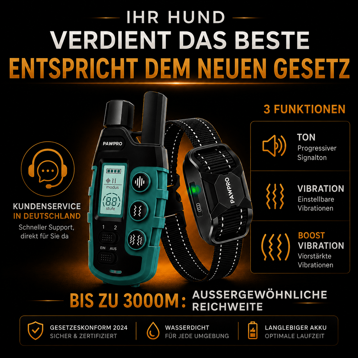PAWPRO Alpha1 – Erziehungshalsband 100 % ohne Stromimpuls — Bild ansehen 2