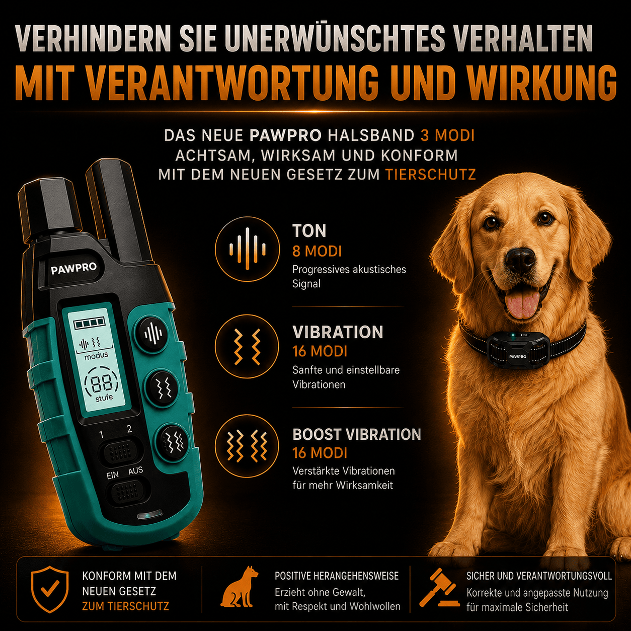 PAWPRO Alpha1 – Erziehungshalsband 100 % ohne Stromimpuls — Bild ansehen 5