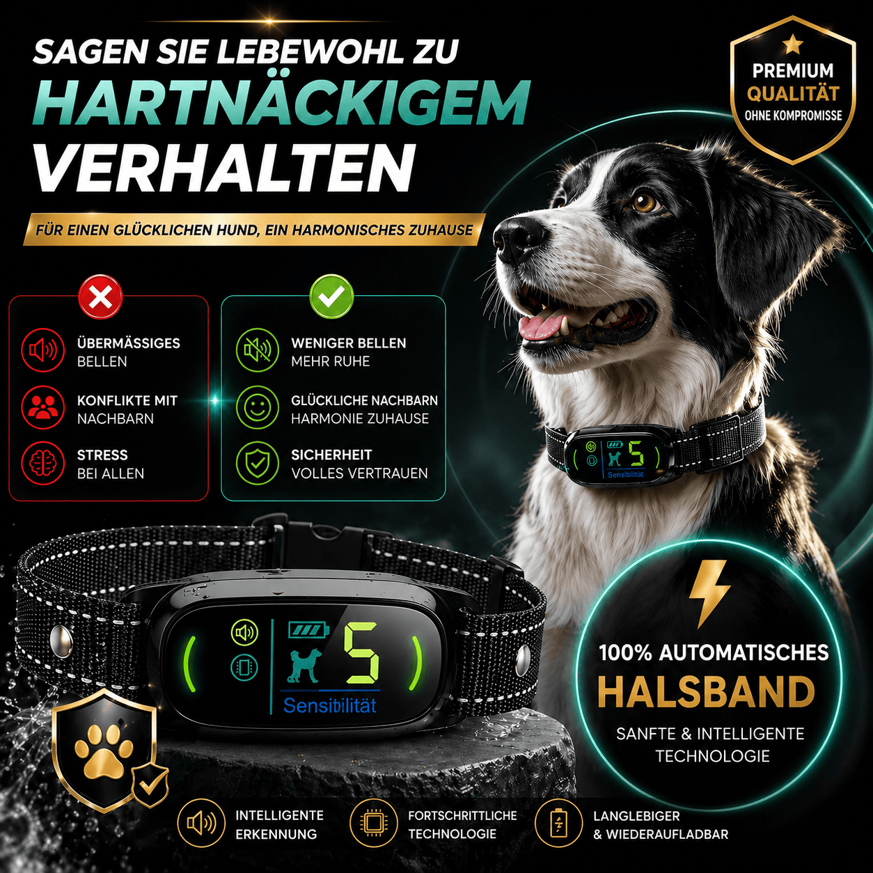 PAWPRO Alpha2 – Antibellhalsband mit KI · 100 % ohne Stromstoß — Bild ansehen 3