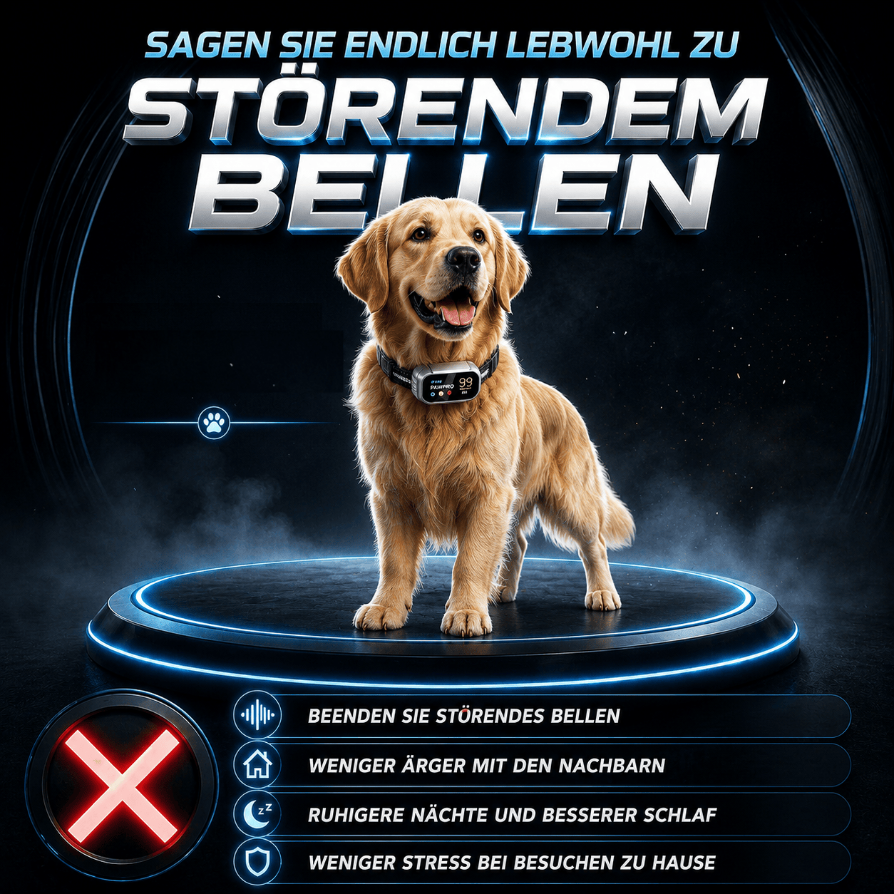 PAWPRO Antibell-Halsband — Tierärztlich Empfohlen — Bild ansehen 2