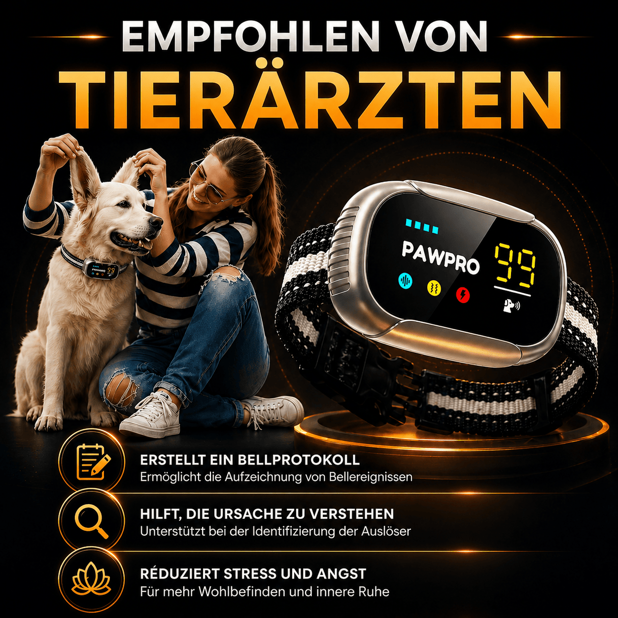 PAWPRO Antibell-Halsband — Tierärztlich Empfohlen — Bild ansehen 5