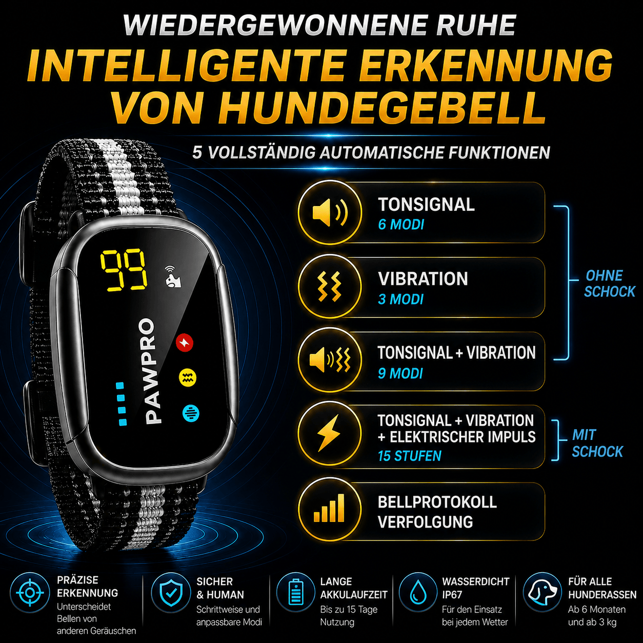 PAWPRO Antibell-Halsband — Tierärztlich Empfohlen — Bild ansehen 7