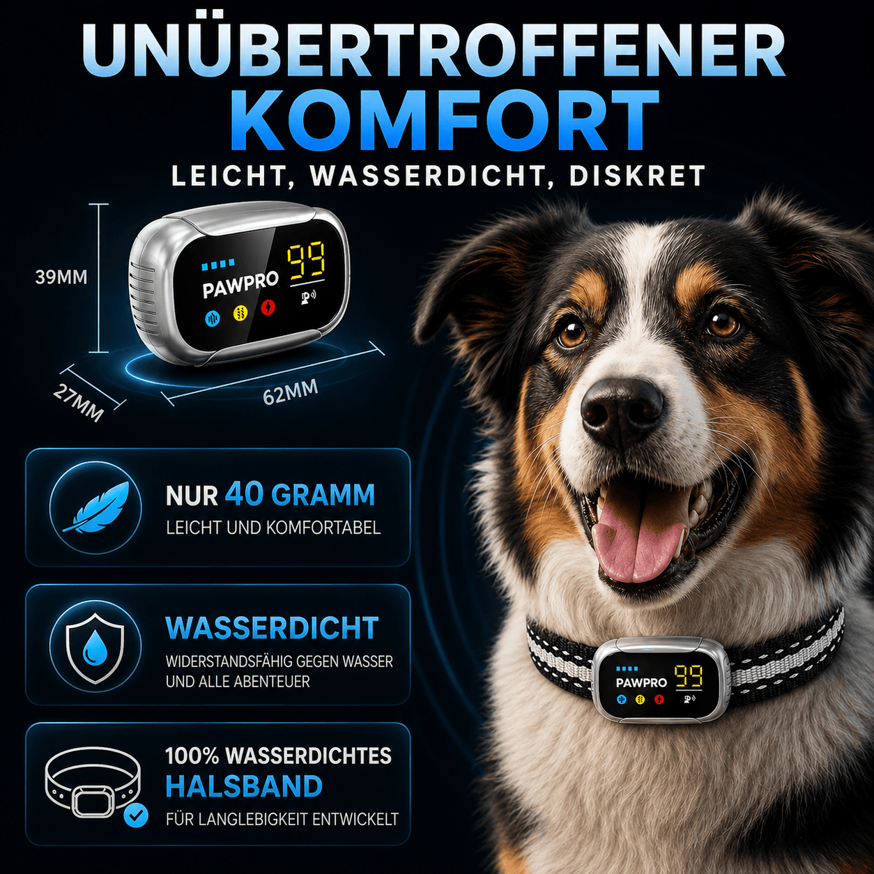 PAWPRO Antibell-Halsband — Tierärztlich Empfohlen — Bild ansehen 8